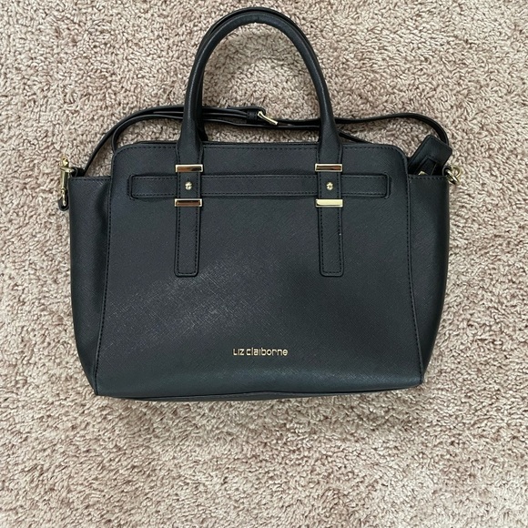 Liz Claiborne Black Handbag with Shoulder Strap and Handles - Picture 2 of 8